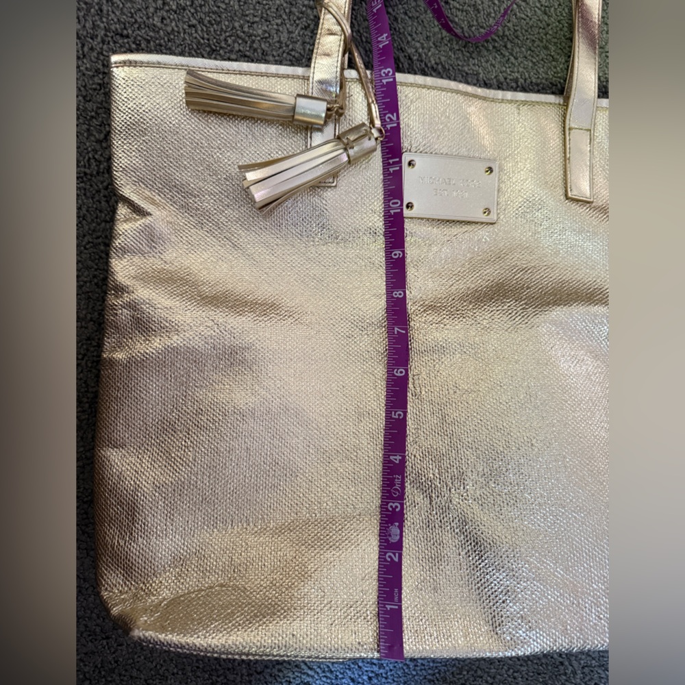 Michael Kors Gold Metallic Tote Bag with Tassels! - Picture 15 of 15